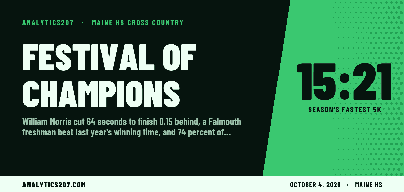 Merriam, Moon Run Maine's Fastest 5Ks of the Season at the Festival of Champions