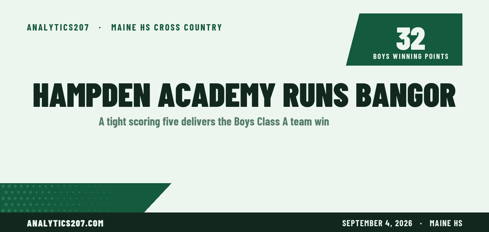 Hampden Academy Runs to 32 at Bangor