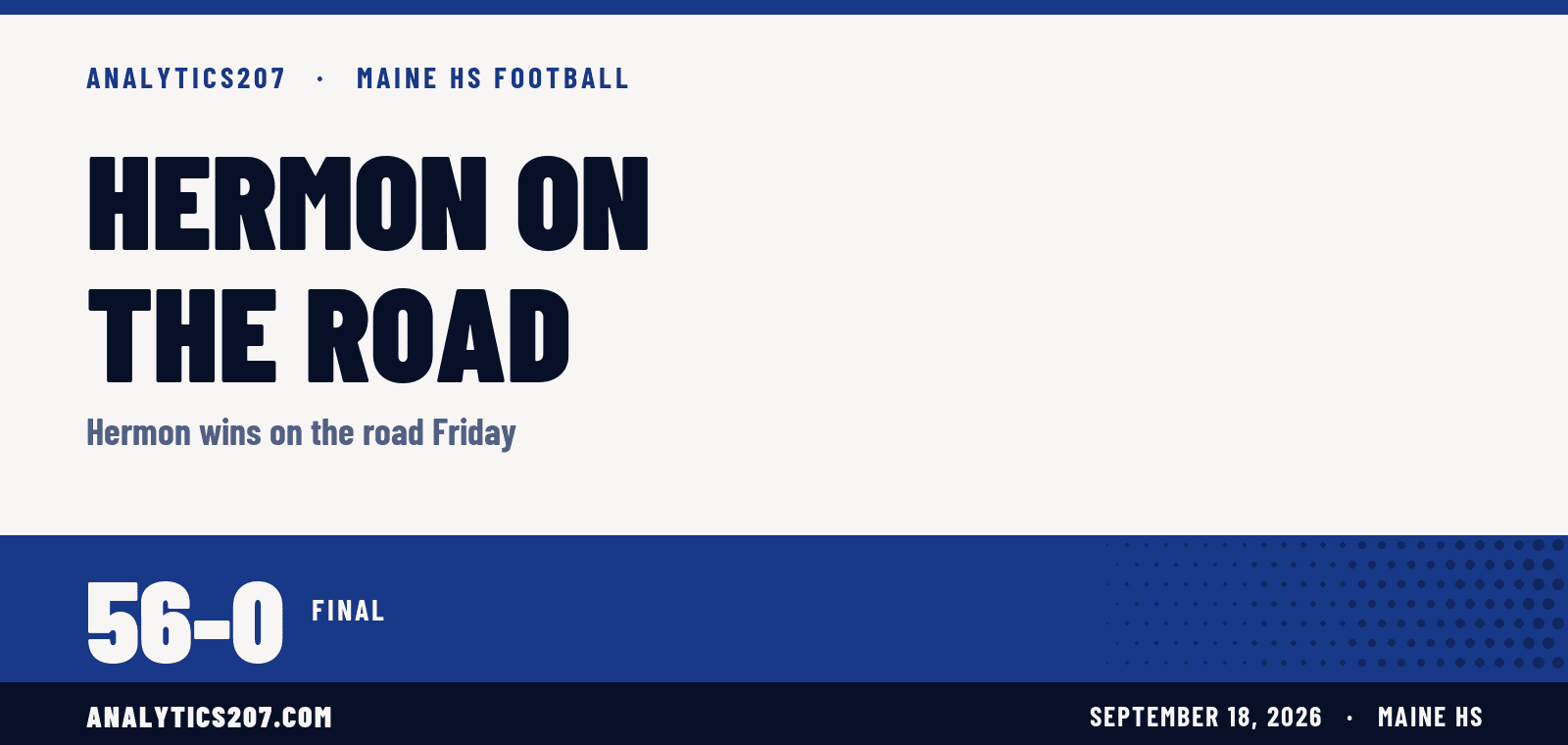 Hermon shuts out Hampden Academy 56-0