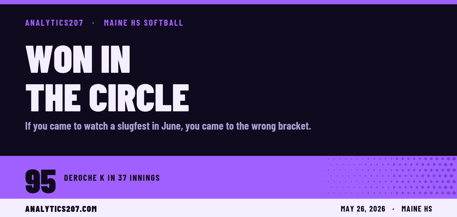 The Pitcher's Tournament: Maine Softball 2026 Will Be Won in the Circle