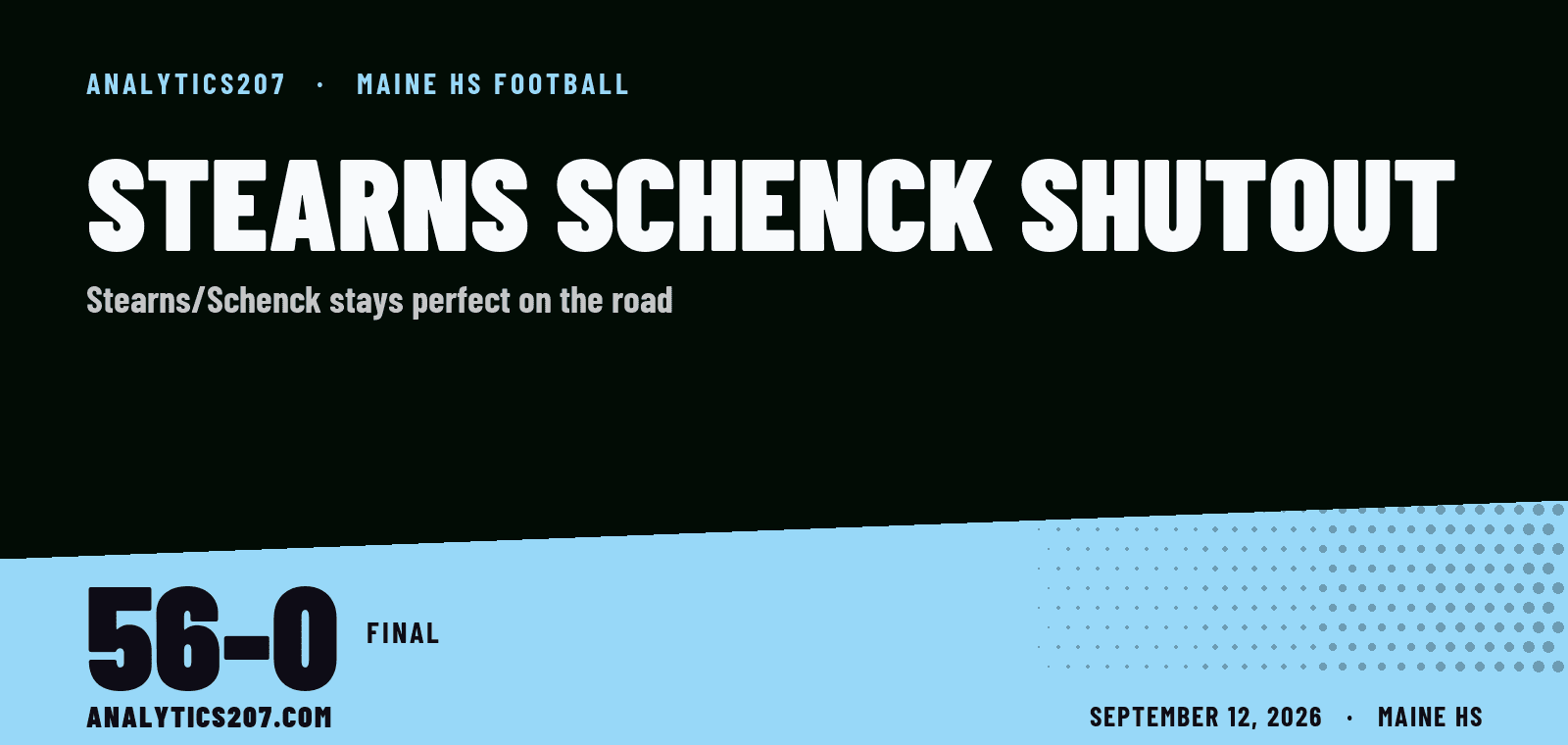 Stearns/Schenck rolls past Houlton 56-0