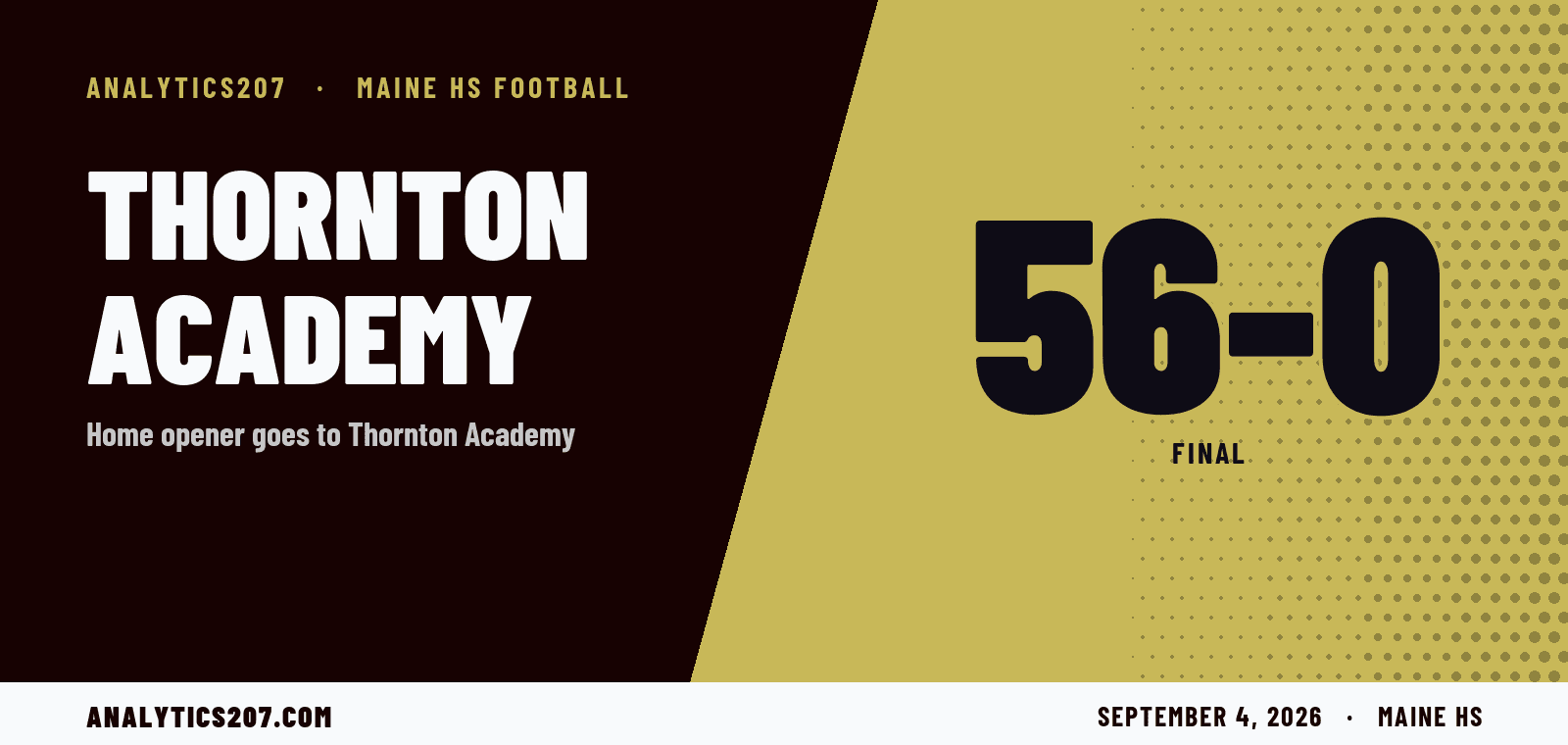 Thornton Academy blanks Scarborough 56-0
