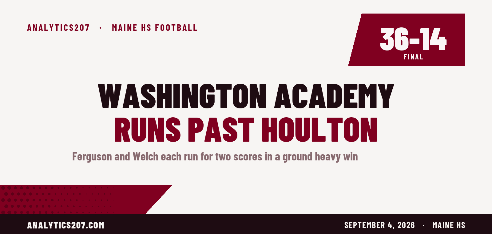 Washington Academy runs past Houlton 36-14
