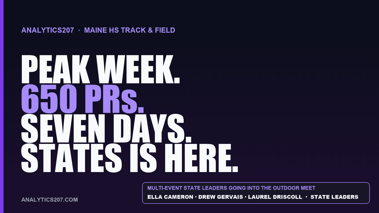 The Outdoor State Meet Is Here And Maine Is Peaking On Cue