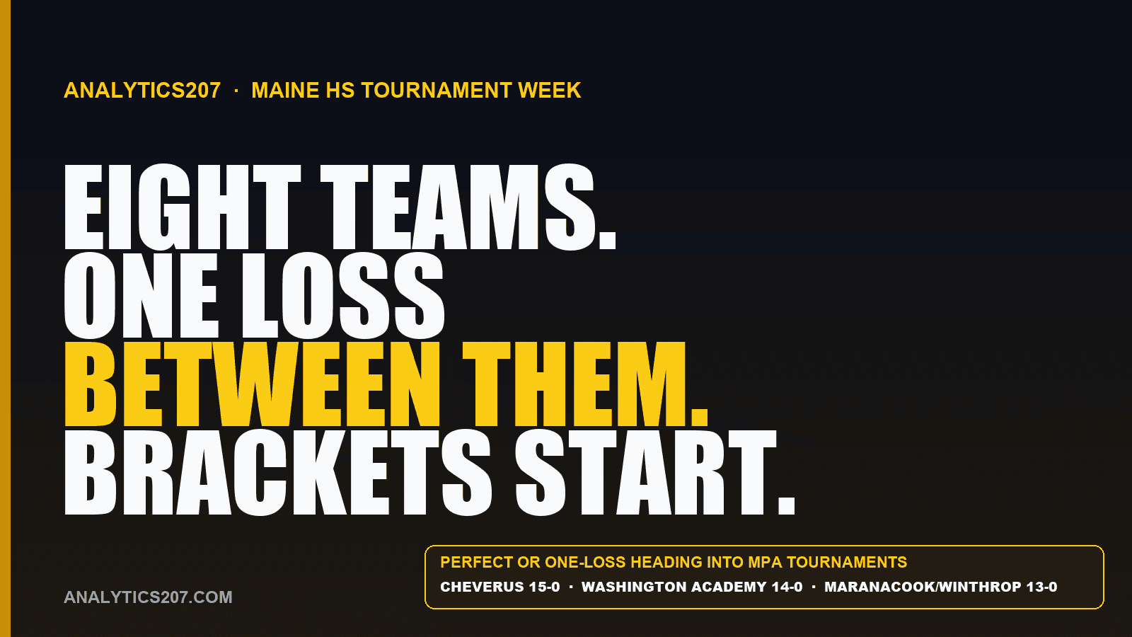 Eight Perfect Crowns, One Bracket Week