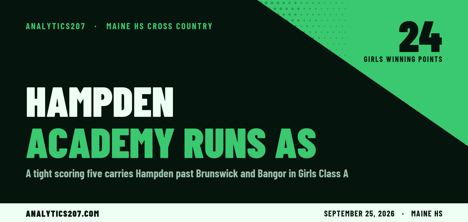 Hampden Academy Runs as a Pack to 24 Points at Cony
